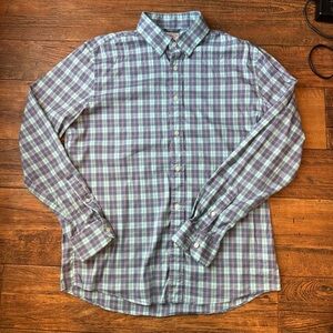 Faherty Mens Soft Twill Movement Shirt Blue Pink Large